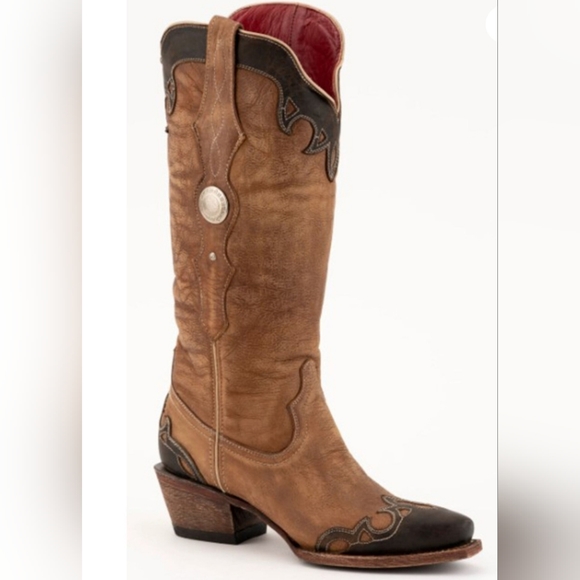 Ferrini Women's 9B Tessa Western Boots Snip Toe Brown #8416110090B